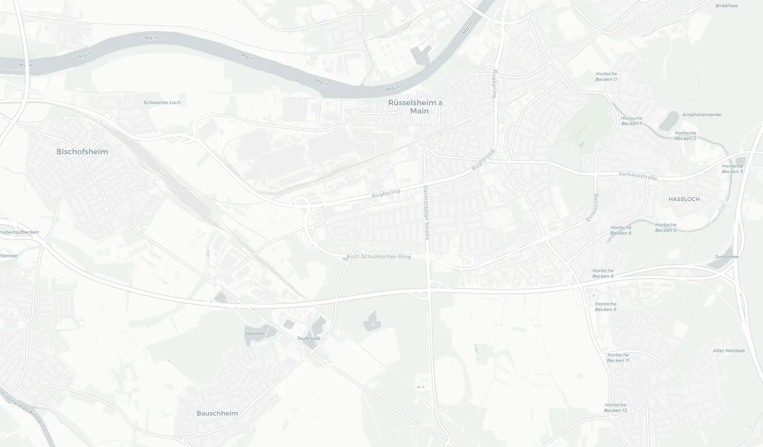 Anfahrtsroute zum Campingplatz Camping Weisel in Bauschheim aus Richtung Rüsselsheim